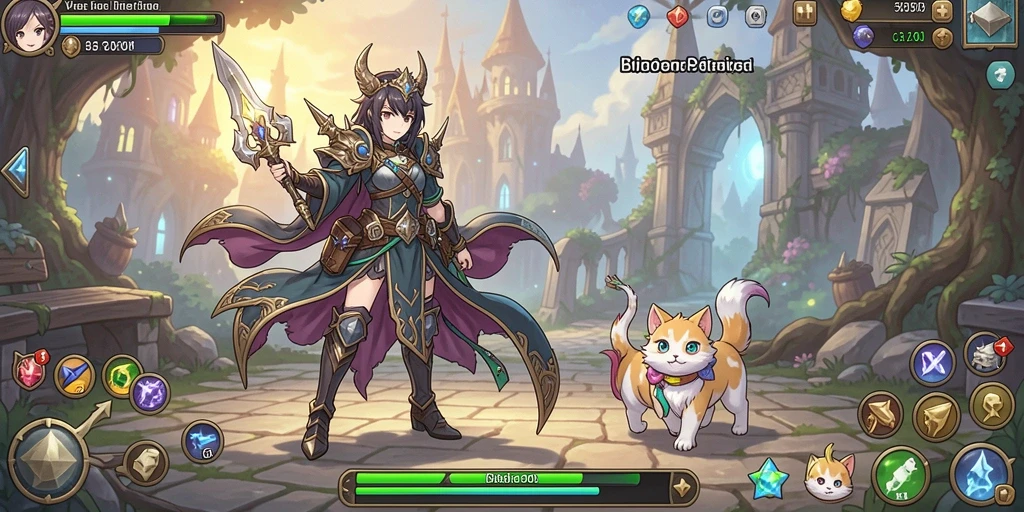 Screenshot level dengan tantangan yang memukau dan warna cerah.