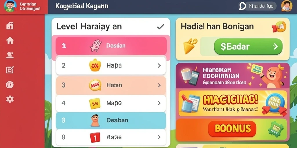 Level tantangan yang semakin menantang dengan setiap peningkatan.